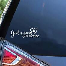 Automotive Decals "God Is Good All The Time" Vinyl Car Decal - Christian Faith-Based Bible Verse Sticker For Vehicles, Inspirational Religious Auto Window Cling, Elegant Script Design With Heart Symbol, Perfect For Showcasing Faith - one-size - View 2