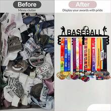1pc Baseball Medal Display Rack, Metal Wall Decor Storage Holder, Athlete Gift