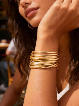 1 pieza Brazalete de cuero PU con diseño exagerado y de moda, adecuado para uso diario