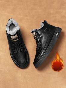 男士秋冬高帮靴，保暖内衬，百搭，适合厨师、工作、日常穿着、户外运动、徒步旅行