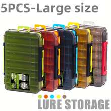 Caja de aparejos de doble cara con 14 compartimentos - Hecha de material PP duradero e impermeable, perfecta para almacenar cebo, anzuelos y accesorios - Adecuada para todas las estaciones | Almacenamiento compartimentado | Cierre - Multicolor - Ver 8