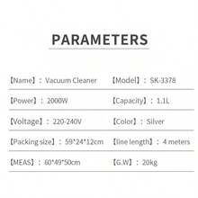 SOKANY Handheld Vacuum Cleaner, Detachable & Convertible Design, Suitable For Home, Office, Car And Various Cleaning Needs Such As Garbage, Dust, Paper Shreds, Cigarette Butts, Etc. - EU C Type Plug(220-240V) - View 10