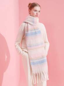 1pc Fluffy Maillard Fashionable Cozy Scarf, Warm And Windproof, Suitable For Daily, Commuting, Outdoor, Home, Travel, Gifting, Versatile Women Accessory, Autumn/Winter