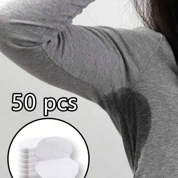 50 pièces Coussinets jetables pour les aisselles, invisibles, secs, rafraîchissants, absorbants. Feuilles absorbantes pour les aisselles, produits de soins personnels