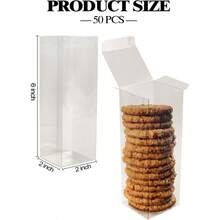 50 cajas de regalo transparentes de 2x2x6 pulgadas con cristales de circonio cúbico para bodas, fiestas y obsequios - 50 piezas 2x2x6 - Ver 2