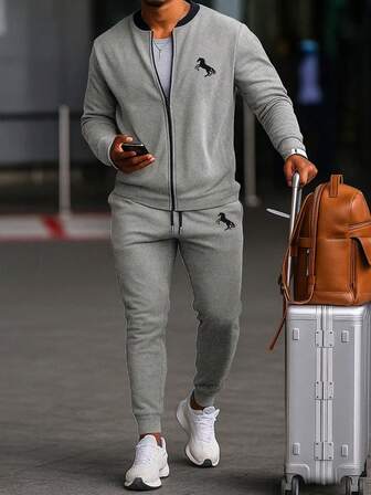 Męski lekki zestaw sportowy, kurtka i spodnie, wiosna/jesień