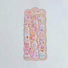3D Cute Soft Squishy Butt Stickers, Adorable Bear, Rabbit, Animal Decor For Phone Case, Planner, Notebook