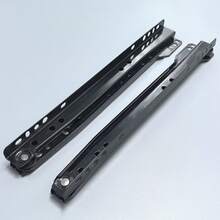 1 Pair Heavy Duty Carbon Steel Black Simple Drawer Slide Rail, Suitable For Home, Factory And Furniture DIY - Black - View 8