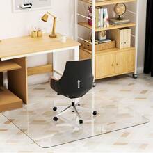 Tempered Glass Chair Mat 48" X 32"1/5" Thick For Office Desk Rolling Chair Mat For Carpet Odorless Easy To Clean With 4 Non-Slip Pads For Carpet And Hardwood Floors - 清除 - 查看 7