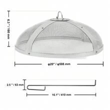 Pantalla redonda para hogueras de 20.0 in, cubierta de metal de acero reforzado resistente, tapa para hogueras al aire libre, cubiertas superiores de fácil apertura redondas con mango de anillo para patio al aire libre, hogueras, patio trasero - Plateado - Ver 10