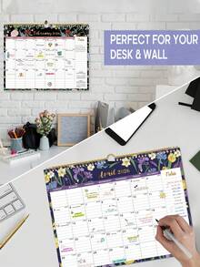 2026 Calendar, 12-Month Calendar From January 2026 To December 2026, 11.5" X 14.7", Spiral Binding Hanging Monthly Wall Calendar, Perfect For Home Or Office,Midnight Garden - Multicolor - View 3