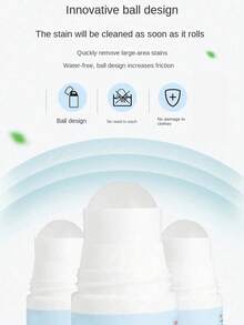 1pc/2pcs/3pcs 50ml Stain Remover Portable Clothes Rolling Bead,Magic Powerful Cleaner Cleaning Pen Clothes Decontamination,No-Wash Emergency Fast Clear Liquid Roller-Ball Cleaner Clothe Fabric Cleaning Tool - Multicolor - View 12