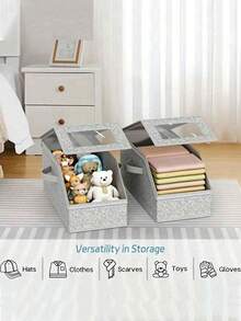 棒球帽多用途收纳盒 大容量可堆叠棒球帽收纳盒 多功能防尘收纳盒 适用于衣柜 可折叠拉链防尘收纳盒 收纳帽子衣服娃娃等 一年四季均可使用 - 彩色 - 查看 6