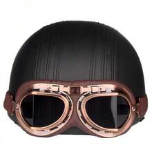1 Pcs Harley Windshield Retro Riding Windshield Folding Angle Electric Car Windshield Goggles Lens Helmet Goggles - Brown - View 5