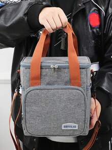 Large Capacity Portable Insulated Lunch Bag, Portable Waterproof And Leak Proof Lunch Box Shoulder Strap, Portable Refrigerated Bag, Thick Aluminum Foil Insulated Reusable Lunch Bag, Suitable For Schools, Offices, Camping, Picnics, Employees And Canteens, Classroom Storage Bags, Kitchen Accessories Lunch Bags Cooler Bag Lunchbox For Women For Men Travel Essentials