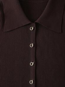 QUNGIGU 女士优雅休闲连衣裙，全新设计，纯色简约复古风，柔软舒适，适合派对、感恩节、办公室、新年等各种场合。 - 棕色 - 查看 7