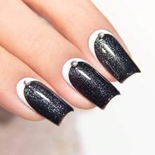 Pearl Black Glitter Gel Polish, 0.5 Fl Oz HEMA & TPO Free Black Shimmer Sparkly Gel Nail Polish Soak Off UV LED Nail Art Design Manicure Salon For Women Fgirl{Inchcolor_nameinch:InchGlitter-PearlBlackinch} - 閃光珍珠黑 - 查看 6