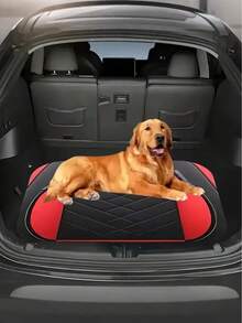 1Pc Red & Black Arrow Print Car Trunk Mat – Stylish Quilted Design, Durable Polyester Cargo Liner – Waterproof & Scratch-Resistant, Non-Slip Base – Universal Fit For SUV, Sedan, Hatchback - Multicolor - View 2