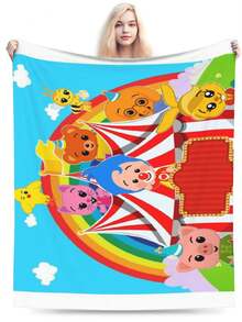 Plim Plim Blanket Cozy Anime Flannel Throw Blanket - Premium Soft Cartoon Printed Gift For Home, Camping & Travel Use - 黑色 - 查看 2