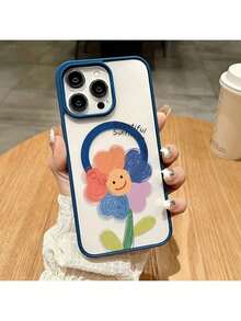 A Magnetic Phone Holder With Colorful Macaron Candy Graffiti Design, Suitable For IPhone 16, 15, 14, 13, 12, 11, X, XS, And XS Max, Supports Wireless Charging. - 白色 - 查看 2