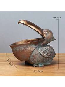 1pc Pelican Resin Statue, Entryway Decor Key Holder, Waterproof Multipurpose Storage, Suitable For Home, Living Room, Office Desk Decoration
