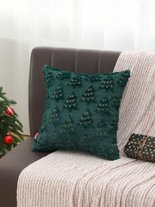 1 Funda de almohada bordada con estrella de árbol de Navidad, bordado de árbol de Navidad para fiesta navideña, funda de almohada bordada por computadora sin relleno de almohada - Multicolor - Ver 3