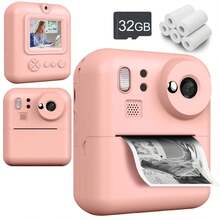 Câmera de Impressão Instantânea: Presente Social - Câmera Instantânea e Impressora Fotográfica Portátil para Adultos, Imprime Fotos/Vídeos HD 1080P em Segundos com Filtros Divertidos, Presente Perfeito para Viagem, Natal, Aniversário - Ideal para Homens, Mulheres, Casais, Amigos (Bateria Recarregável de 1300mAh) - Natal, Aniversário, Ano Novo, Presente de Halloween - ZSK-Multicolorido - Visão 3