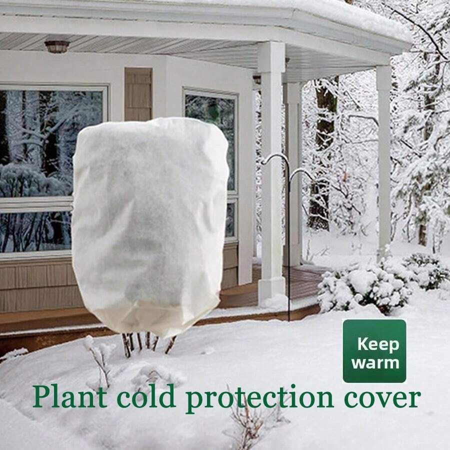 1pc Autumn/Winter Plant Cold Protection Cover, Bottom Drawstring Tree Insulation Cover, Durable Non-Woven Fabric Plant Protection Cover, Flower Pot Anti-Insect Cover, Garden Frost Protection Cover - Multicolor - View 1