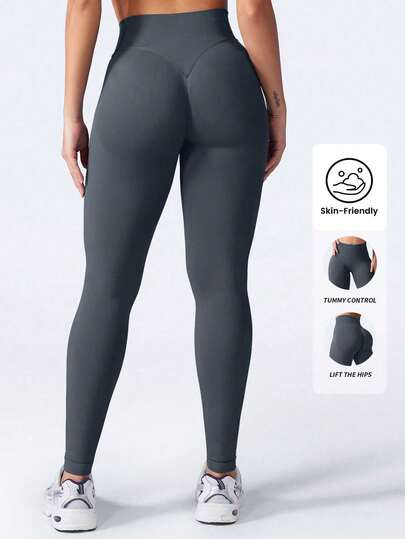 Leggings sin costuras de cintura alta para mujer, pantalones de yoga que levantan el trasero, control abdominal efectivo