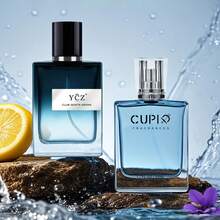 YCZ 2Pcs Men's Pheromone Perfume | 1.7oz | Fresh Scent + Lavender Scent | Warm Woody End Rhyme | Essential Fragrance For Dating Confessions, Fragrance Of Love, Confession Fragrance, Attractive Aroma, Lasting Aroma, Men's Beauty, Fashion Men - 淺藍色 - 查看 7
