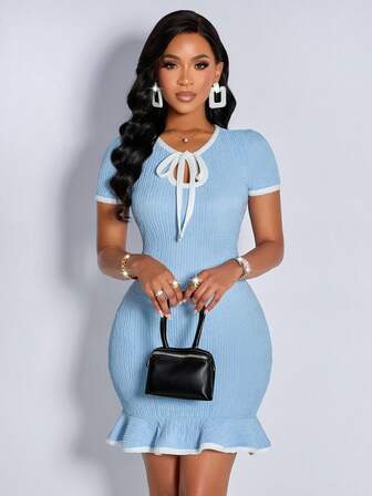 Vestido mini sexy y elegante para mujer Amarilo