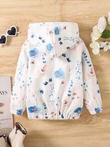 幼儿花卉印花保暖连帽夹克