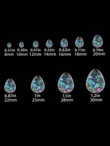 1 Pair 8-30mm Colorful Shell Pattern Transparent Water Drop Acrylic Ear Gauges Tunnel Plugs Body Piercing Jewelry - Shell Pattern - View 2