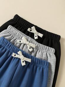 3条装儿童保暖内衬休闲运动裤，松紧腰带，男女童通用，适合4-12岁儿童