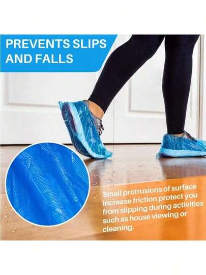 Plus Size Thick Disposable Shoe Covers, Nonslip, Waterproof, Ideal For Home, Hotel, Travel