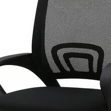 Acomoda Textil Silla de Oficina Ergonómica con Respaldo de Malla y Asiento Tapizado Altura Regulable Base Resistente con Ruedas. (81-90x52x59 cm) - Negro - Ver 3