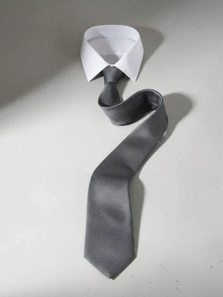 Premium Men's Slim Tie Various Colors - Grey - View 1