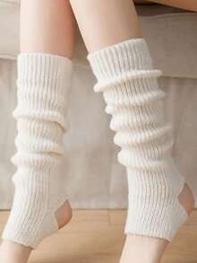 1 Pair Of Elegant Leg Warmers For Girls, With A Graceful Thigh-High Design That Brings A Touch Of Victorian-Inspired Romance To Your Cold-Weather Outfits - 白色 - 查看 6