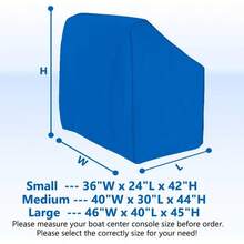 Heavy Duty Boat Center Console Cover, 600D Waterproof Rainproof Upgraded Marine Grade Polyester Canvas Medium Size To 40 30 L 44 H