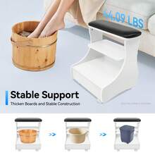 Fußstütze für Pediküre & Maniküre – Trolley mit Rädern für Fußbad (Fußbadhocker), Ideal für Schönheitssalons, Medizinische Kliniken, Friseursalons & Familienbäder, Perfekt für Fußbäder, Fußpediküren & Fußmassagen, Bequem zu bewegen & Stabil