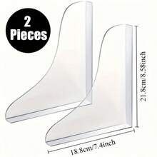 2-Pack Clear Splash Guards – Heavy-Duty Transparent Splash Strips For Bathtubs And Sinks, Curved Design Fits Showers, Tubs & Wash Basins, Tool-Free Adhesive Installation, Enhances Bathroom Cleanliness, Premium Durable Acrylic Material, Christmas Must-Have - 白色 - 查看 5