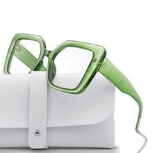 1pc Fashionable Reading Glasses Suitable For Middle-Aged And Elderly People Daily Wear , Reading Books, Newspapers, Mobile Phones, Paired With Glasses Case - Green - View 7
