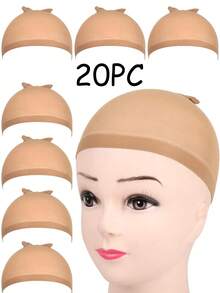 多件装假发帽套装 – 轻盈透气，适合日常佩戴假发、角色扮演和万圣节配饰；包含弹力网状、圆顶和网状三种款式，确保佩戴稳固舒适，易于造型；男女皆宜，适合长时间佩戴和专业美发师使用。 - 彩色 - 查看 12