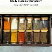 1/4/6/8/12pcs Square Food Storage Containers, Kitchen Spice Glass Jars, Transparent Glass Jar Set, Square Wide Mouth Glass Storage Containers, Glass Airtight Jars, Coffee Bean Storage Containers, For Kitchen Spices, Grains, Sugar, Cookies, Dried Fruits, Flour, Kitchen & Dining Organization, Stackable, Party Wedding Holiday Gifts - Transparent - View 7