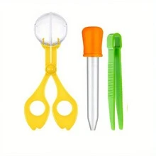 3 Piezas Conjunto De Herramientas Para Exploración Al Aire Libre Para Niños: Gotero Con Punta De Goma, Atrapa Insectos, Pinzas, Kit De Aprendizaje Sensorial De Ciencias Para Exploración Exterior. Un Regalo Temático De La Naturaleza Para Los Niños