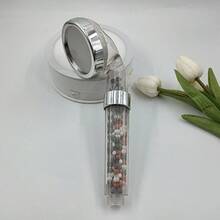 High Pressure Shower Head, Ionic Filter Showerhead With 3 Setting, Water Saving And Stone Filter Beads Handheld Shower  (No Hose) - Black and White - View 8