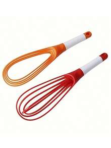 1pc-Twist Whisk, 2-In-1 Collapsible Balloon And Flat Whisk, Kitchen Gadgets, Kitchen Stuff, Kitchen Accessories, Home Kitchen Items - Multicolor - View 9