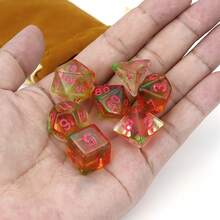 7-Piece Polyhedral Dice Set, Pink Numbered, Tricolor Mixed Dice & Game Board - Perfect Family Holiday Gift (Halloween & Christmas)