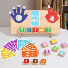Preschool Learning Toys, Colorful Wooden Digit Blocks, Montessori Finger Counting Toys For 3 4 5 Years Old Children - Multicolor - View 3