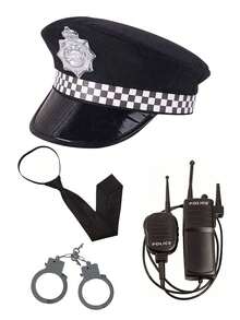 Hat Set, Costume Props For Role Play, Includes Eagle Cap, Glasses, Handcuffs, Baton, Cosplay, Party Winter Gear